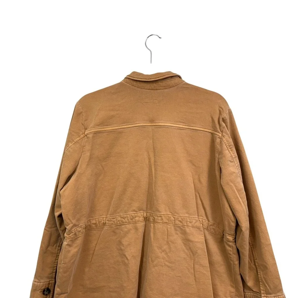J. Jill Women Dyed Barn Jacket Anorak Light Toffee Cinched Waist Pockets Sz LP*